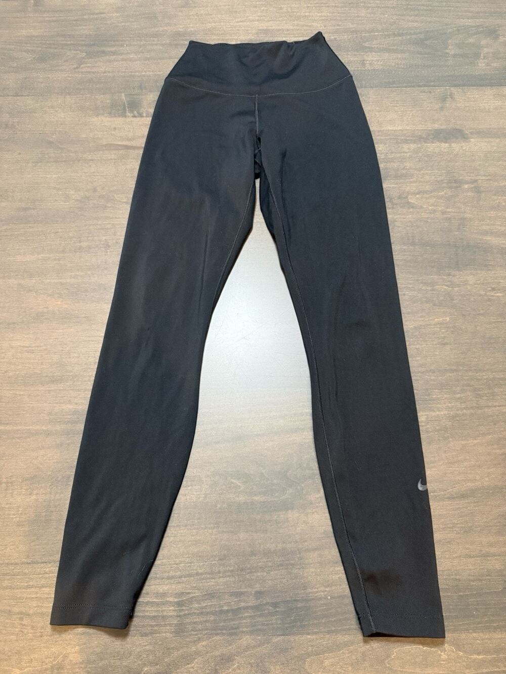 NIKE WOMEN XS DRI-FIT RUNNING MID RISE Leggings BLACK